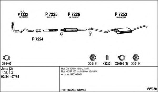 FENNO VW030 Exhaust System